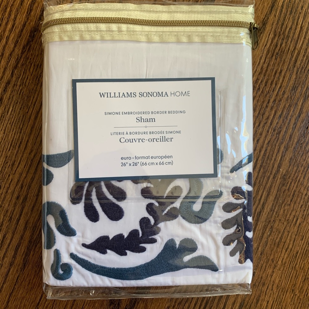 Williams Sonoma Simone Blue Euro Shams